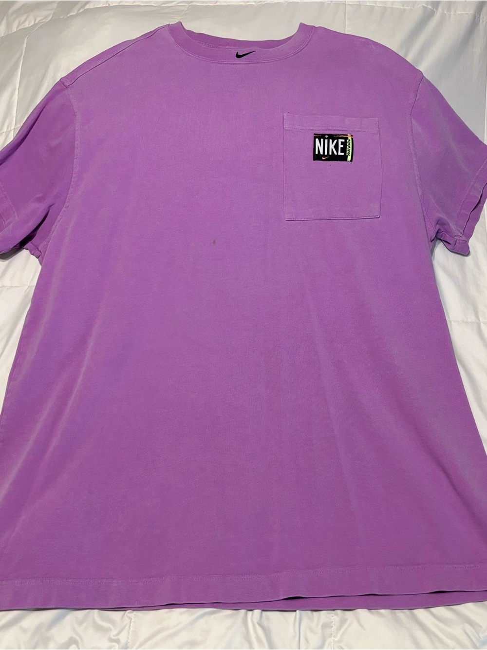 Nike Lavender Crewneck Long Tee with Black Swoosh